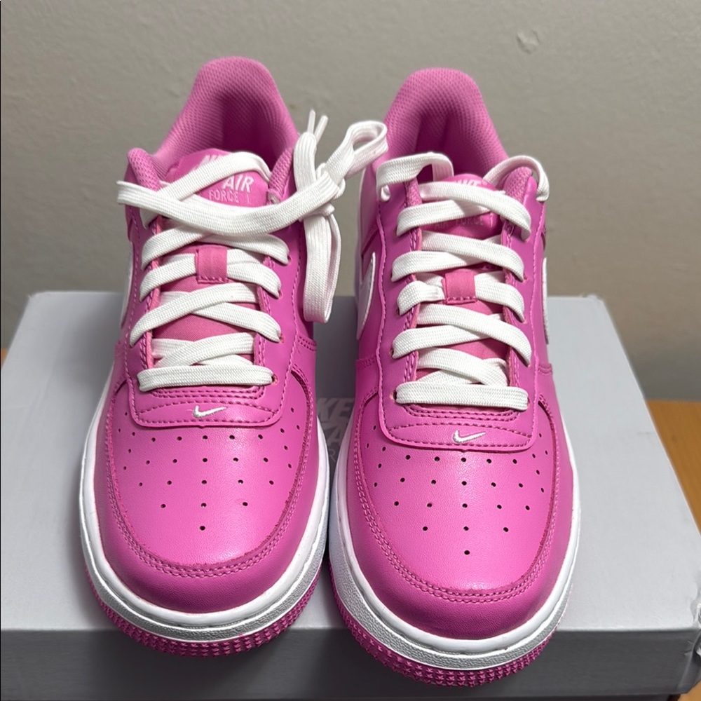 Nike Pink and White Sneakers Air Force 1